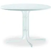 Sieger Tisch 136/W 100 cm weiß Gestell aus Stahl in weiß, Tischplatte aus Mecalit-Pro in weiß