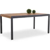 HPI Home Product Import GmbH Gartentisch - Anthrazit - Aluminiumgestell - Teakholz - 163 x 95 cm