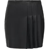 ONLY Lederimitatrock "ONLARTZY LIFE HW FAUX LEA PLE SKIRT PNT", Damen, Gr. XS (34), schwarz, Web, Obermaterial: 100% Polyester, unifarben, kurz, Röcke Lederimitatrock