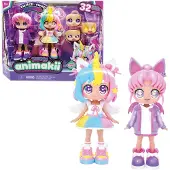 Animakii Puppenset Einhorn & Fledermaus