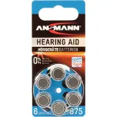 Ansmann Hörgerätebatterien 675 blau 6 Stück, Typ 675 P675 ZL1 PR44 mit 1,4V