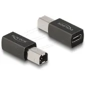 DeLOCK USB 2.0 Adapter USB Type-C Buchse zu Typ-B Stecker, 1 x USB Type-C, 1 x USB 2.0 Type-B, Anthrazit