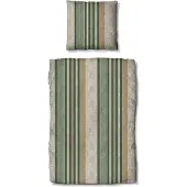 TRAUMSCHLAF Flanell Bettwäsche Mountain Stripe Forest 140x200 cm + 70x90 cm