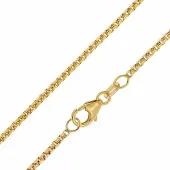 Trendor 28970 Damen-Kette 925 Silber Vergoldet Runde Veneziakette 1,5 mm