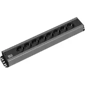 Bachmann Handwerkerleiste 8x Schutzkontakt,19-Zoll-Rack kompatibel, 2 m