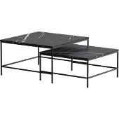 Vicco Couchtisch-Set Ramio Schwarzer Marmor 80 x 80 cm 2 Teile, Model 56191