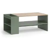 Vicco Couchtisch Wido Grün 100 x 55 cm mit Regalen, Model 56609
