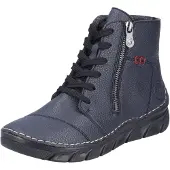 Rieker Schnürboots , Damen, Gr. 36, wärmend, blau (dunkelblau), Lederimitat, Schuhe Schnürboots, Schnürstiefelette, Casual-Boots mit weicher Innensohle