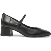 Tamaris Damen Pumps Riemchen Leder Blockabsatz 1-22311-43, Größe:41 EU, Farbe:Schwarz