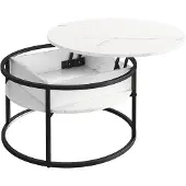 Vicco Couchtisch Marlo Marmor Weiß 77 x 77 cm, Model 55939