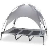 OEM Hundebett für Innen- und Außenbereich mit Sonnendach XXL, 122x92x95cm, groß, weich, für Hunde