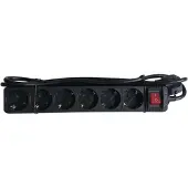 M-Cab POW0028, 1,5 m, Drinnen, 1,5 mm², Kunststoff, Schwarz, 6 AC-Ausgänge