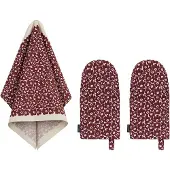 Marimekko - Pikkuinen Unikko Küchen-Set, leinen / burgundy (3-tlg)