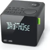 Muse M-187 CDB, Digitaler Wecker, Schwarz, DAB+,FM,PLL, 20 Kanäle, LCD, Wechselstrom/Batterie