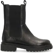 Manfield Schwarze Chelsea Boots aus Leder | Größe 40