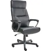 Beliani Chefsessel schwarz Kunstleder drehbar höhenverstellbar mit Armlehnen für Homeoffice und Arbeitszimmer traditionelles Design