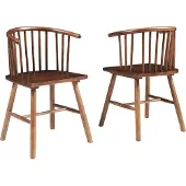 En.casa Esszimmerstuhl ‘Stami' 2er Set Küchenstühle 79 x 53 x 48 cm Holz Walnussoptik