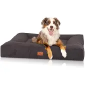 Knuffelwuff Cuddle wuff orthopädisches Velours-Hundebett mit handgewebter Optik Sofia 100x80 cm schwarz