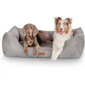 Knuffelwuff Hundebett Dreamline aus Velours Übergröße XXXL 155 x 105cm Grau