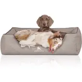 Knuffelwuff Hundebett Scottsdale aus Kunstleder XL 105 x 75cm Hellgrau