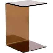 Beliani Beistelltisch Braun Transparent 40 x 61 cm Sicherheitsglas Leicht Transportierbar Multifunktional Rechteckig Minimalistisch Skandinavisch Stil