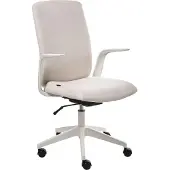Beliani Bürostuhl Beige Stoff Gepolstert mit verstellbaren ArmlehnenHöhenverstellbar Drehbar Neigungsfunktion Skandi Schreibtischstuhl Drehstuhl