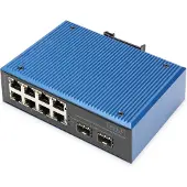 Digitus Industrieller 8+2 -Port Fast Ethernet PoE Switch, Unmanaged, Fast Ethernet (10/100), Vollduplex, Power over Ethernet (PoE)