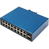 Digitus Switch Ind. 16-Port Gigabit+2 SFP Port Unmanag.blau