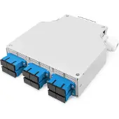 Digitus LWL-Hutschienenbox, vorkonfektioniert, SM, 6 SC DX mit Pigtails und Kupplungen