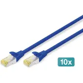 Digitus CAT 6A S/FTP Patchkabel, 10 Stück, 2 m, Cat6a, S/FTP (S-STP), RJ-45, RJ-45, Blau