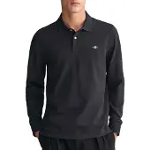 Gant Poloshirt "REG SHIELD LS PIQUE RUGGER" mit Logotickerei auf der Brust