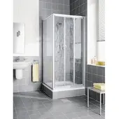 Kermi Gleittür Nova 2000 STD 0750x1750, silber mattglanz, Kunstglas Kerolan Fontana N2STD0751711K