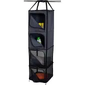 Eurotrail Kleiderschrank 4 Regale 110 x 33 x 31 cm Polyester grau/schwarz