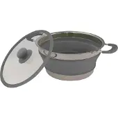 Eurotrail Pfanne mit deckel klappbar 24 cm silikon grau 2-teilig