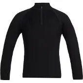 Icebreaker - Funktionsunterwäsche aus Merinowolle - K Merino 260 Tech LS Half Zip Black aus Wolle - Kindergröße 4 Jahre - schwarz