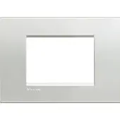Legrand LNA4803AG Abdeckrahmen LIVINGLIGHT für Kompaktinstallation, 3-modulig, Farbe: Silver
