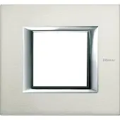 Legrand HA4802XC Abdeckrahmen AXOLUTE: 1-fach, 2 Module, Farbe: Aluminium, gebürstet