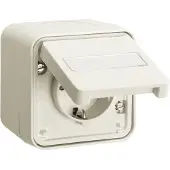 Berker Steckdose SCHUKO mit Klappdeckel AP, W.1, polarweiss matt