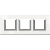 Legrand HA4802M3HHD Abdeckrahmen AXOLUTE: 3-fach, horizontal/vertikal, Farbe: White Aluminium