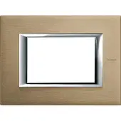 Legrand HA4803NX Abdeckrahmen AXOLUTE: 3 Module, Farbe: Titan, gebürstet