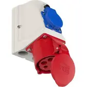 Pce 9225-6w Wandsteckdose - COMBO 32A 5p 6h IP44 (nicht verdrahtet)