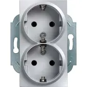 Siemens Steckdose 2f alu glz UP m.BS IP20 ZP 5UB2212-4