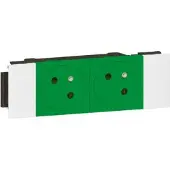 Legrand 077192L Mosaic 2-fach Schutzkontakt-Steckdose, Snap-On, EBS Farbe: Grün