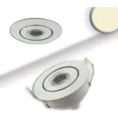 ISOLED LED Einbauleuchte MiniAMP weiss, 3W, 12V DC, warmweiss, dimmbar, 100cm Kabel