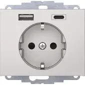 Berker Steckdose SCHUKO/USB A-C K.x alu matt