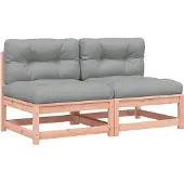 vidaXL Gartensofas ohne Armlehnen mit Kissen 2 Stk. Douglasienholz
