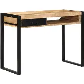 vidaXL Schreibtisch 100x50x75 cm Raues Massivholz Mango