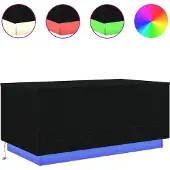 vidaXL Couchtisch mit LED-Leuchten Schwarz Eichen-Optik 90x50x40 cm