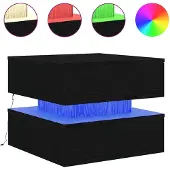 vidaXL Couchtisch mit LED-Leuchten Schwarz Eichen-Optik 50x50x40 cm