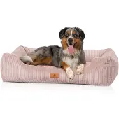 Knuffelwuff Hundebett aus Cord mit Handwebcharakter Olivia M-L 85 x 63cm Rosa